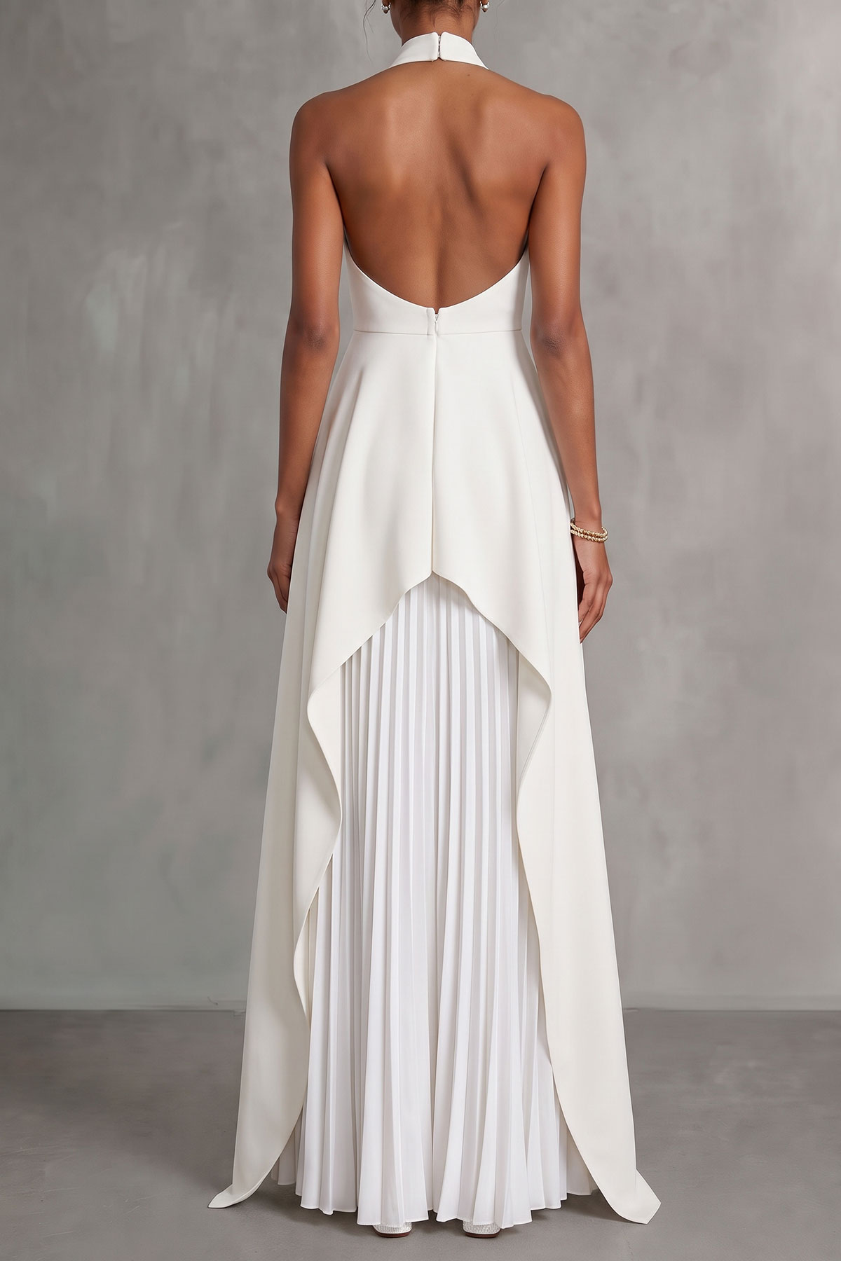 High Neck Asymmetrical Matching Skirt Set