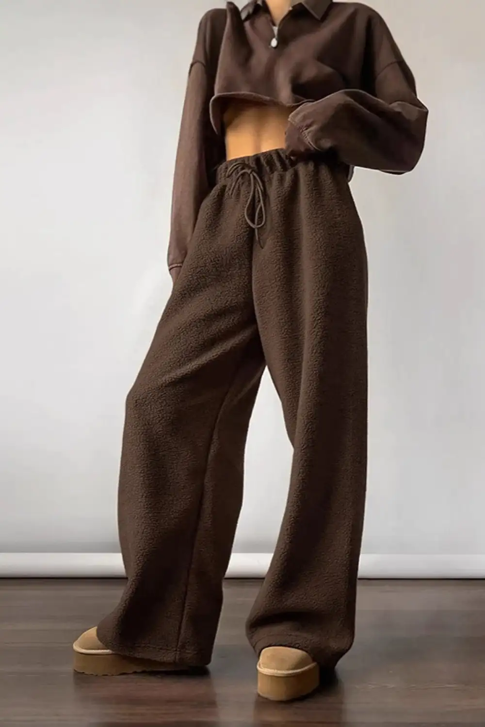 Elastic Waist Polar Fleece Pants