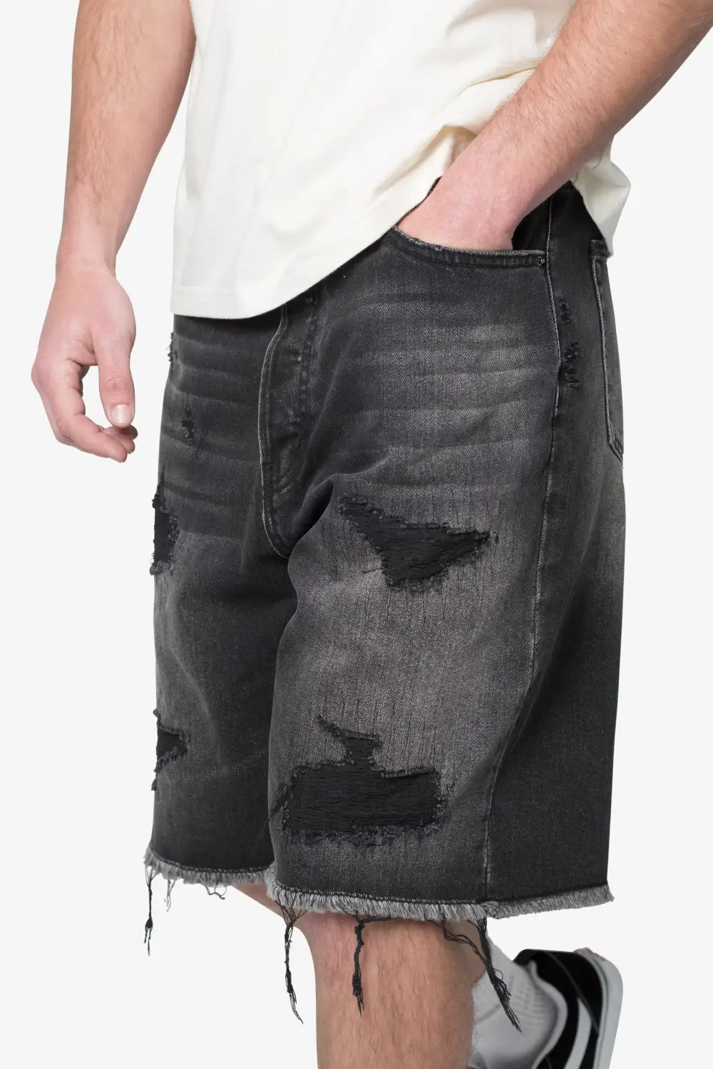 Baggy Ripped Denim Shorts