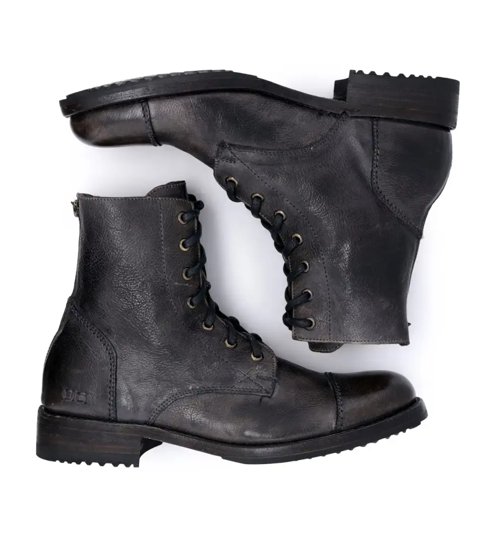 Back-Zip Streamlined Combat Boots