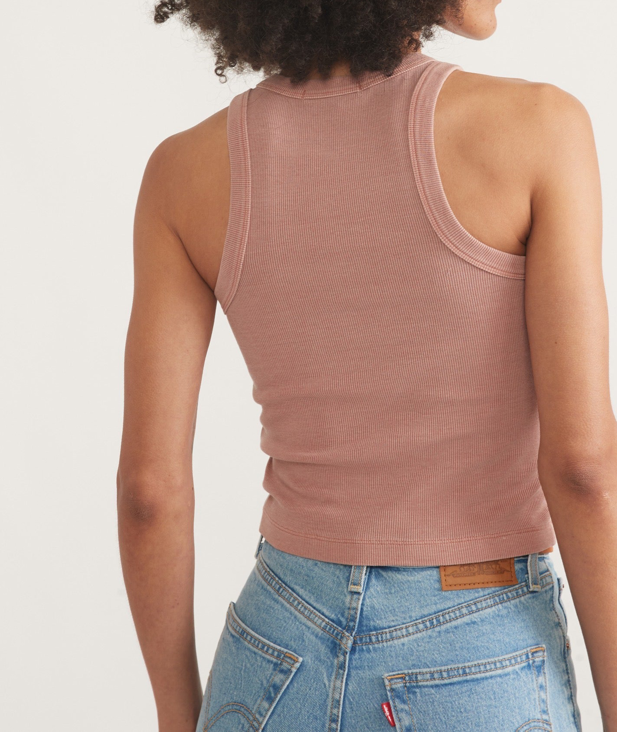 Blush Pink High Neck Crop Tank