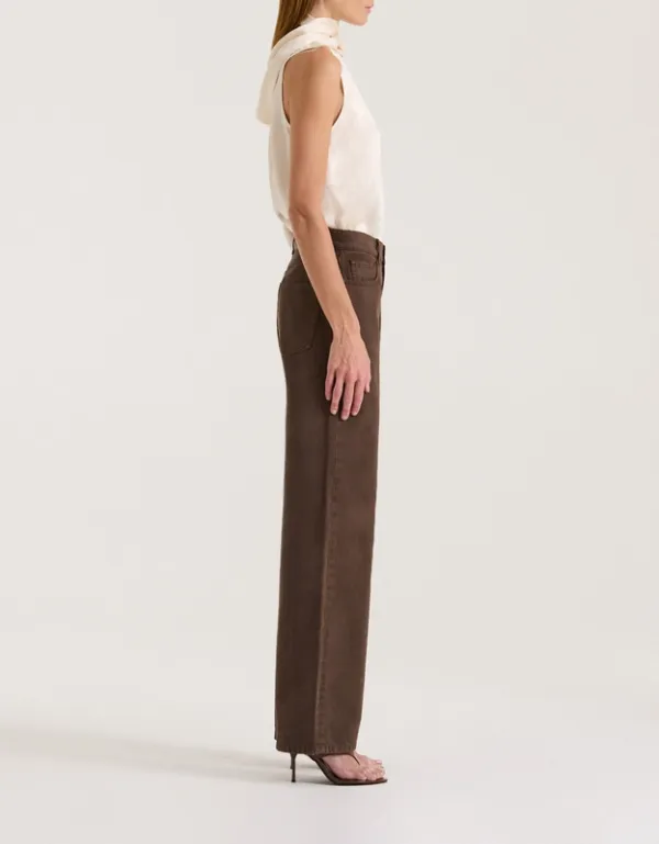 Chocolate High-Rise Straight Leg Jeans
