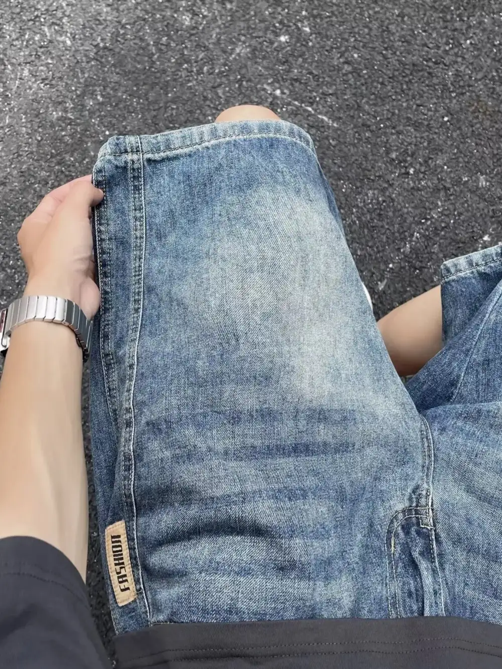 Men's Plus Size Vintage Wash Loose Fit Denim
