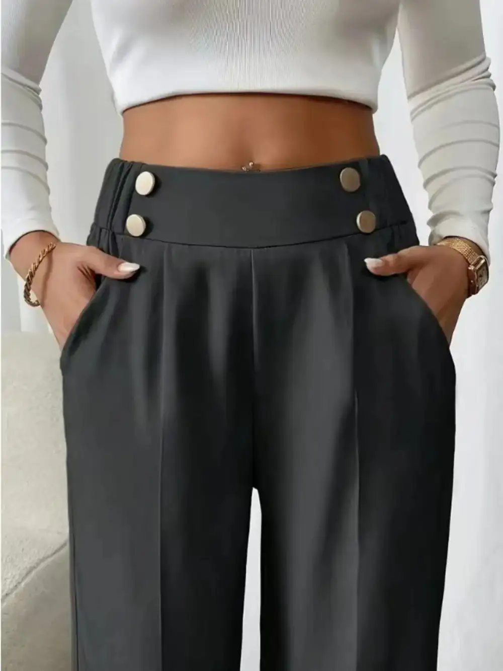 Modern High Waist Wide Leg Pants
