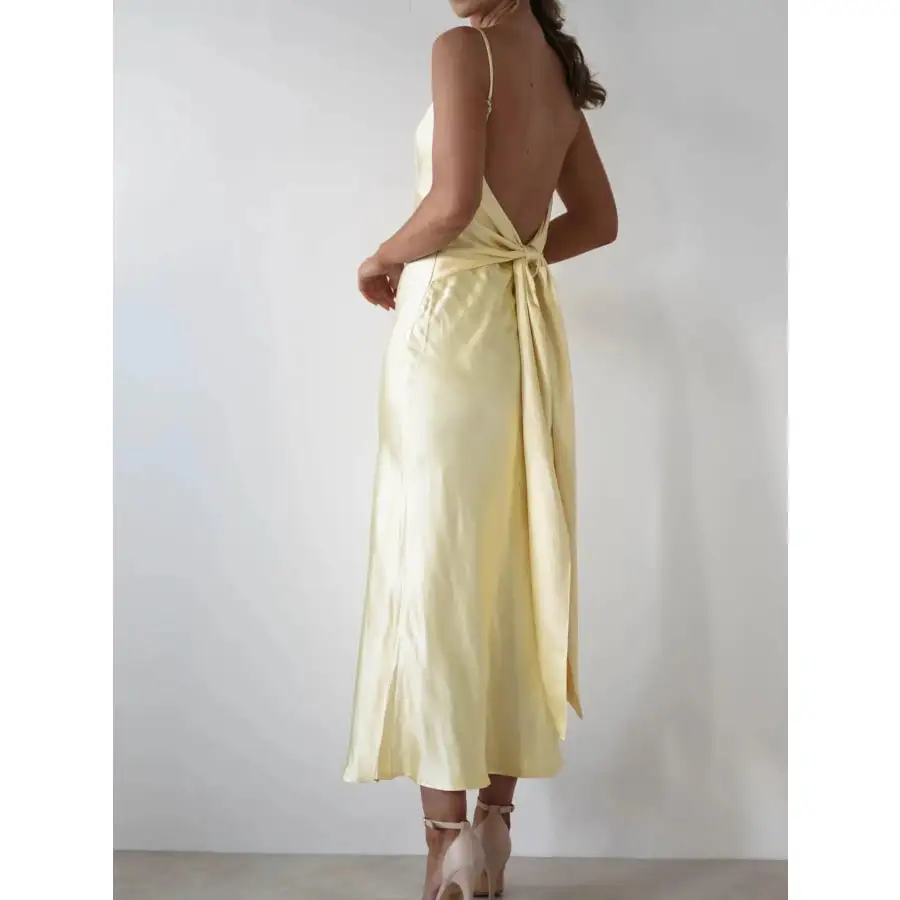 Satin Backless Cami Dress