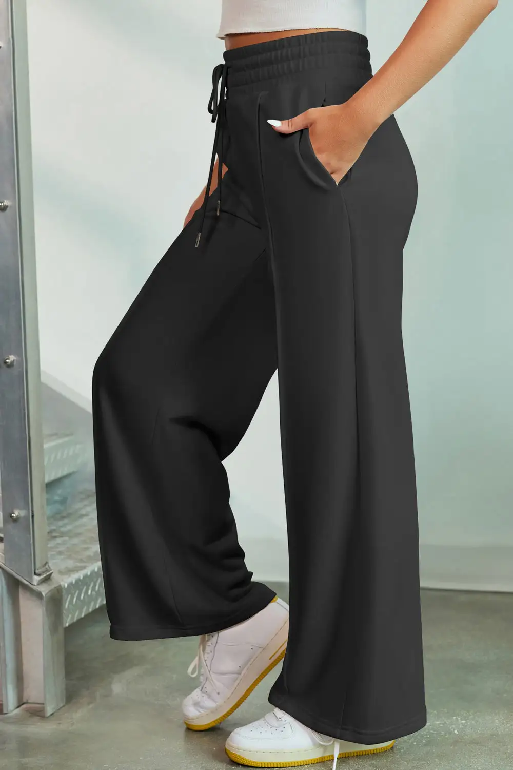 Clean Wide Leg Drawstring Pants