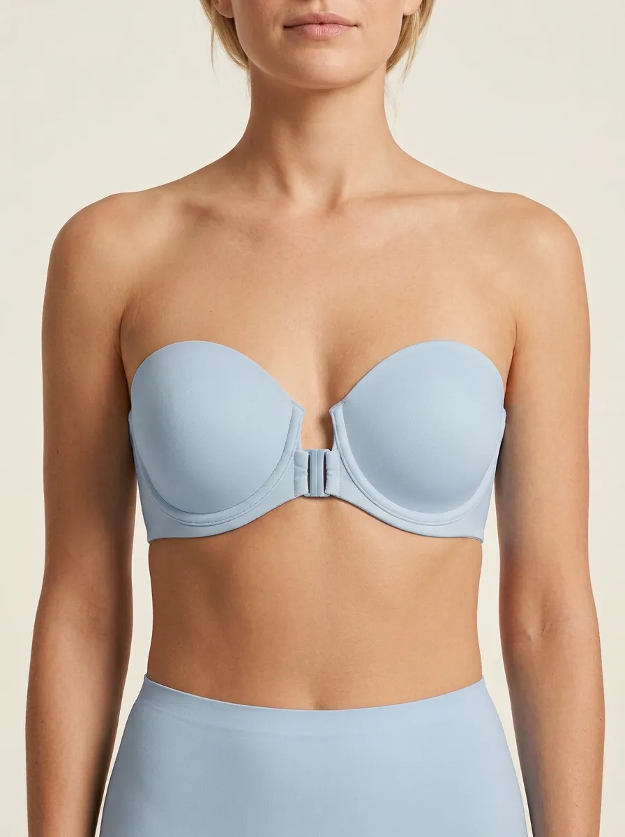 Women's Seamless Minimalist Front-Closure Strapless Bra