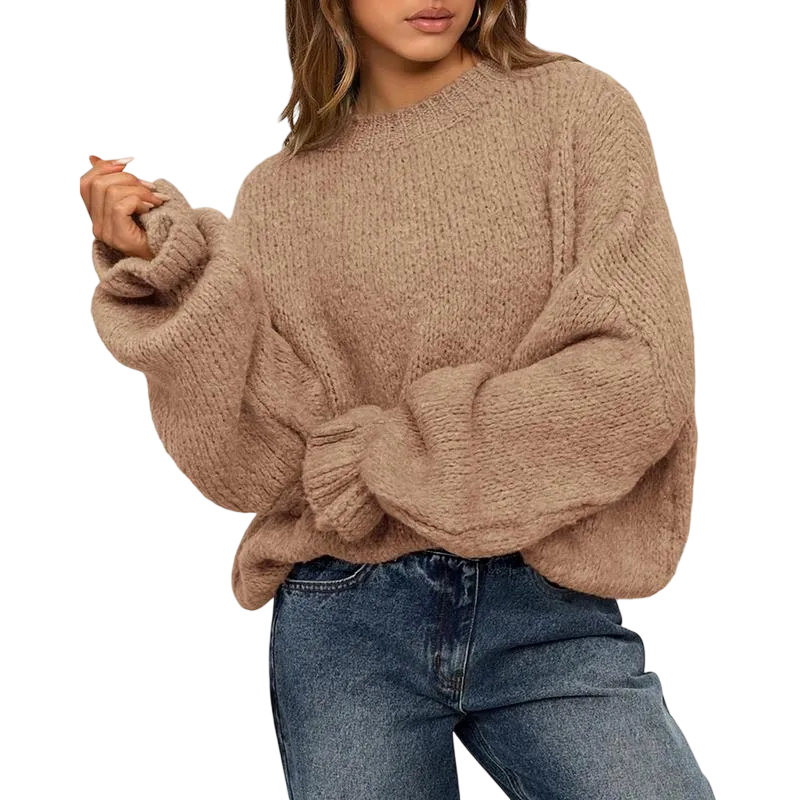 Women's Oversized Sweater Crewneck Long Sleeve