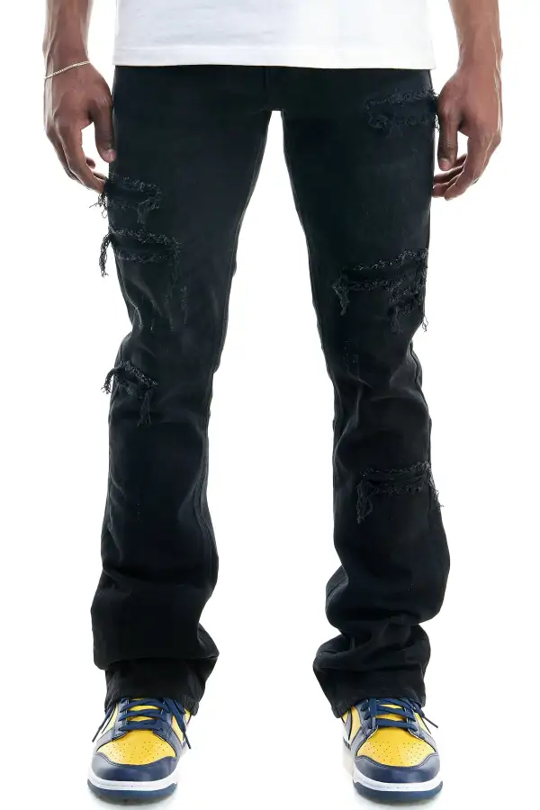 Men's Relaxed Flare Skinny Stacked Jeans