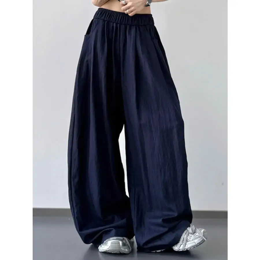 Wide Leg Pants with Elastic Waistband