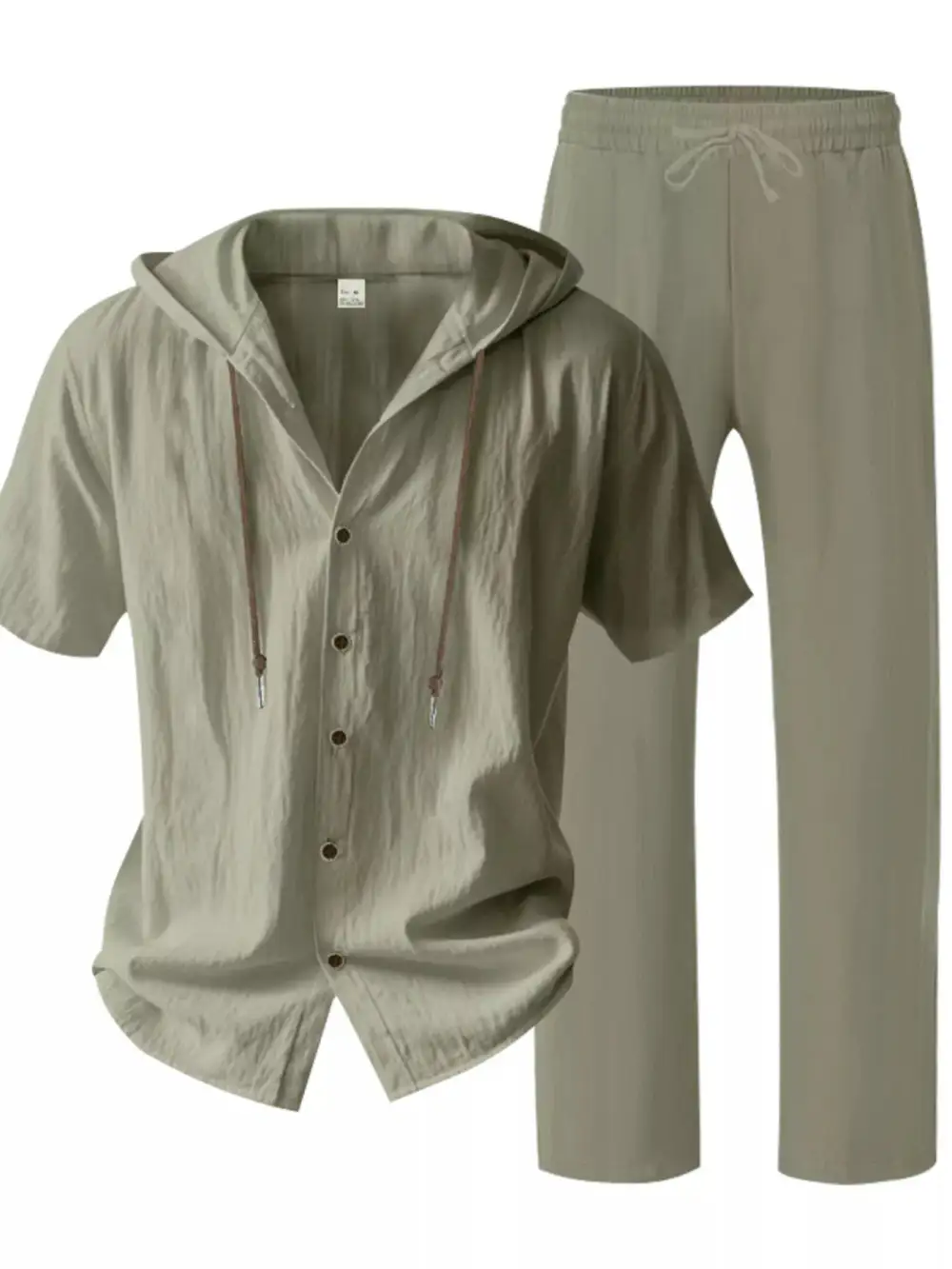 Men's Full Size Button Up Hooded Top