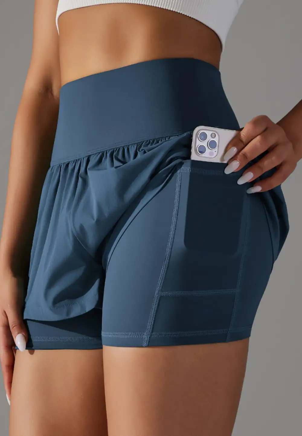 High-Waist Layered Ruffle-Detail Casual Shorts