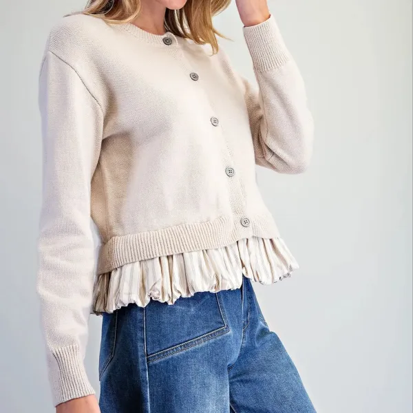 Ruffle Twofer Cardigan