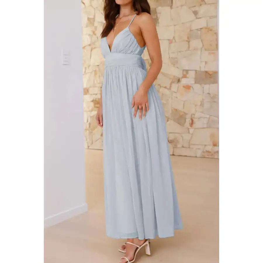 Ruched V Neck Cami Dress