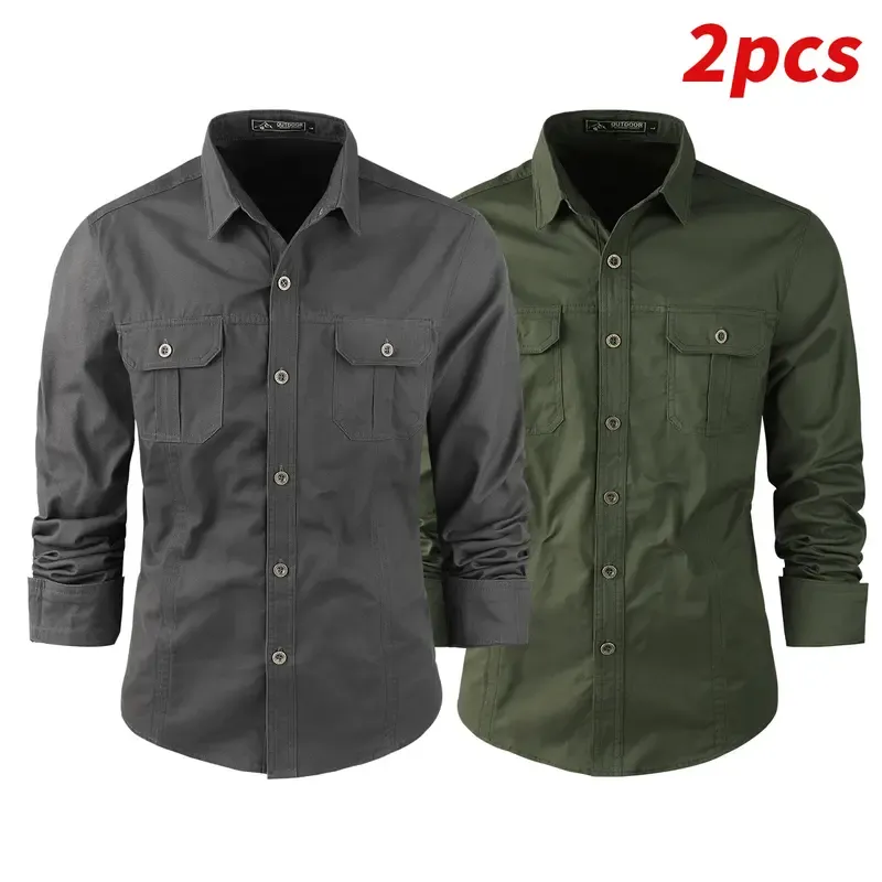 Men's Long Sleeve Cotton Casual Shirt