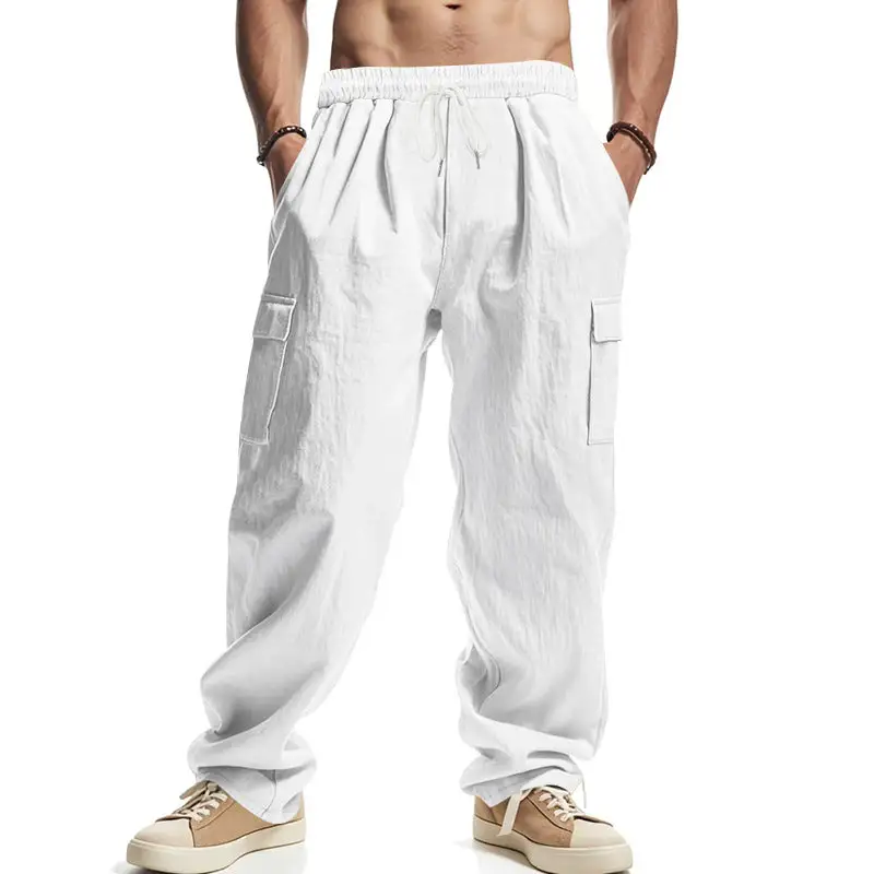Men's Cargo Pants with Elastic Waistband and Practical Pockets