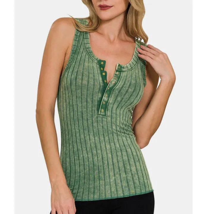 Ribbed Washed Tank Top