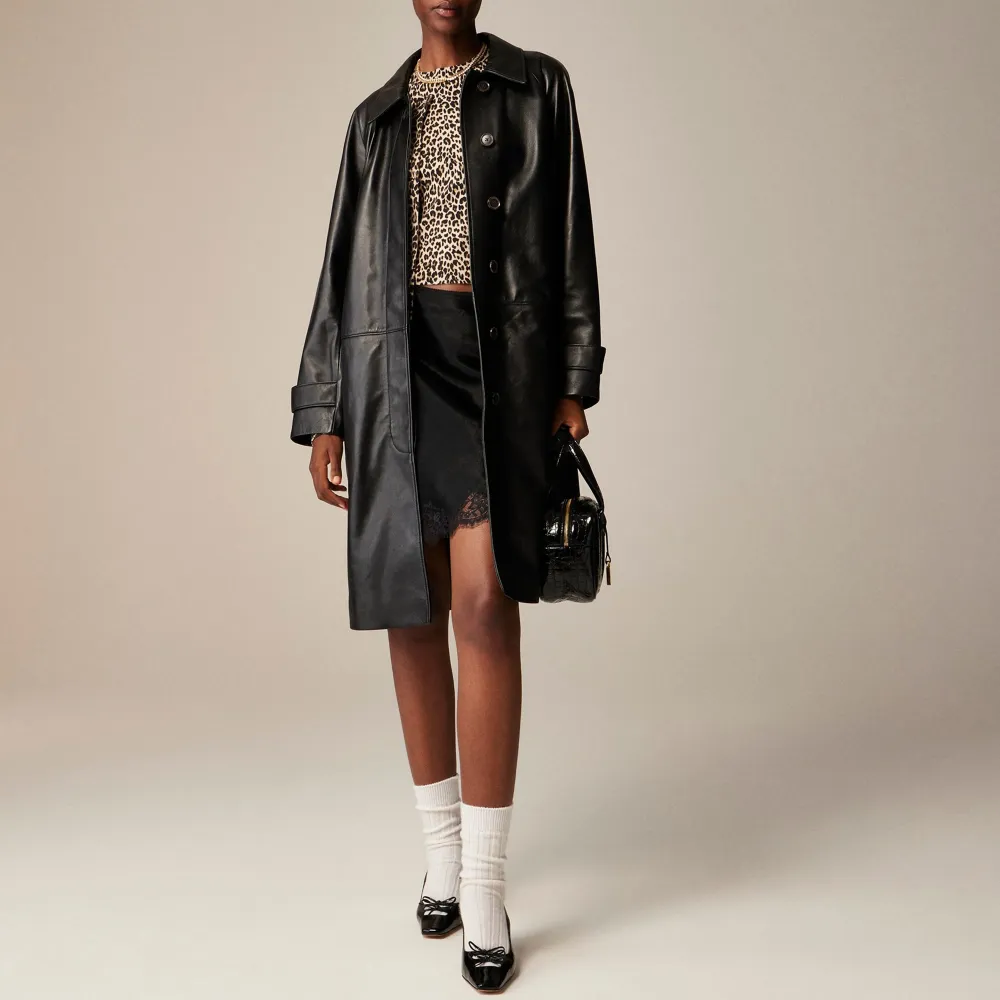 trench coat in leather