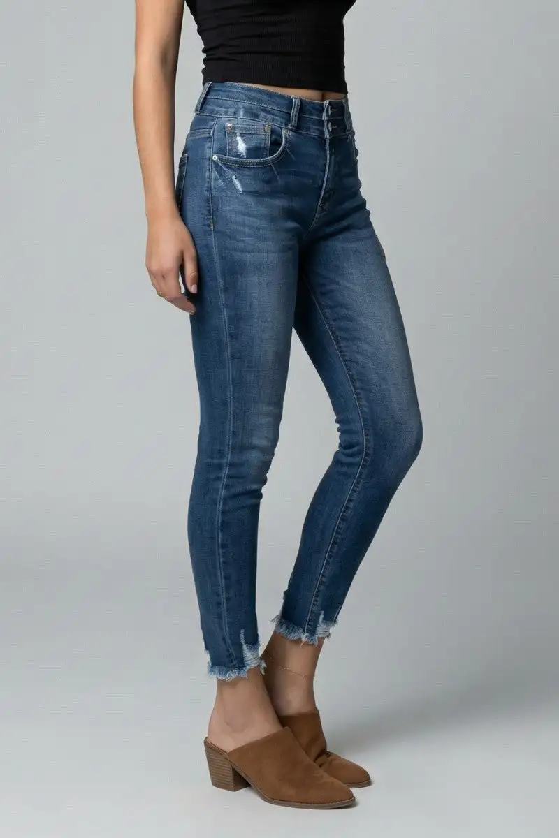 Versatile High Rise Skinny Cropped Denim Jeans