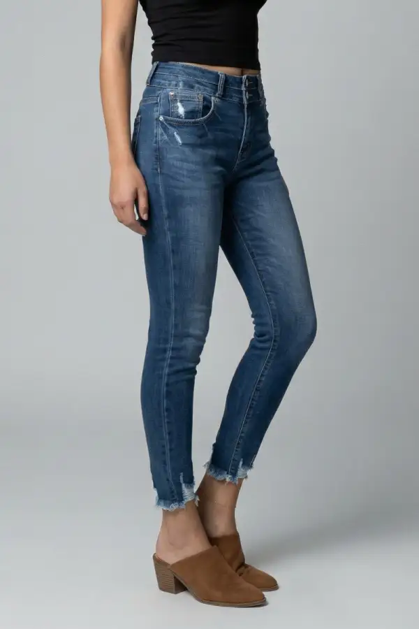 Versatile High Rise Skinny Cropped Denim Jeans