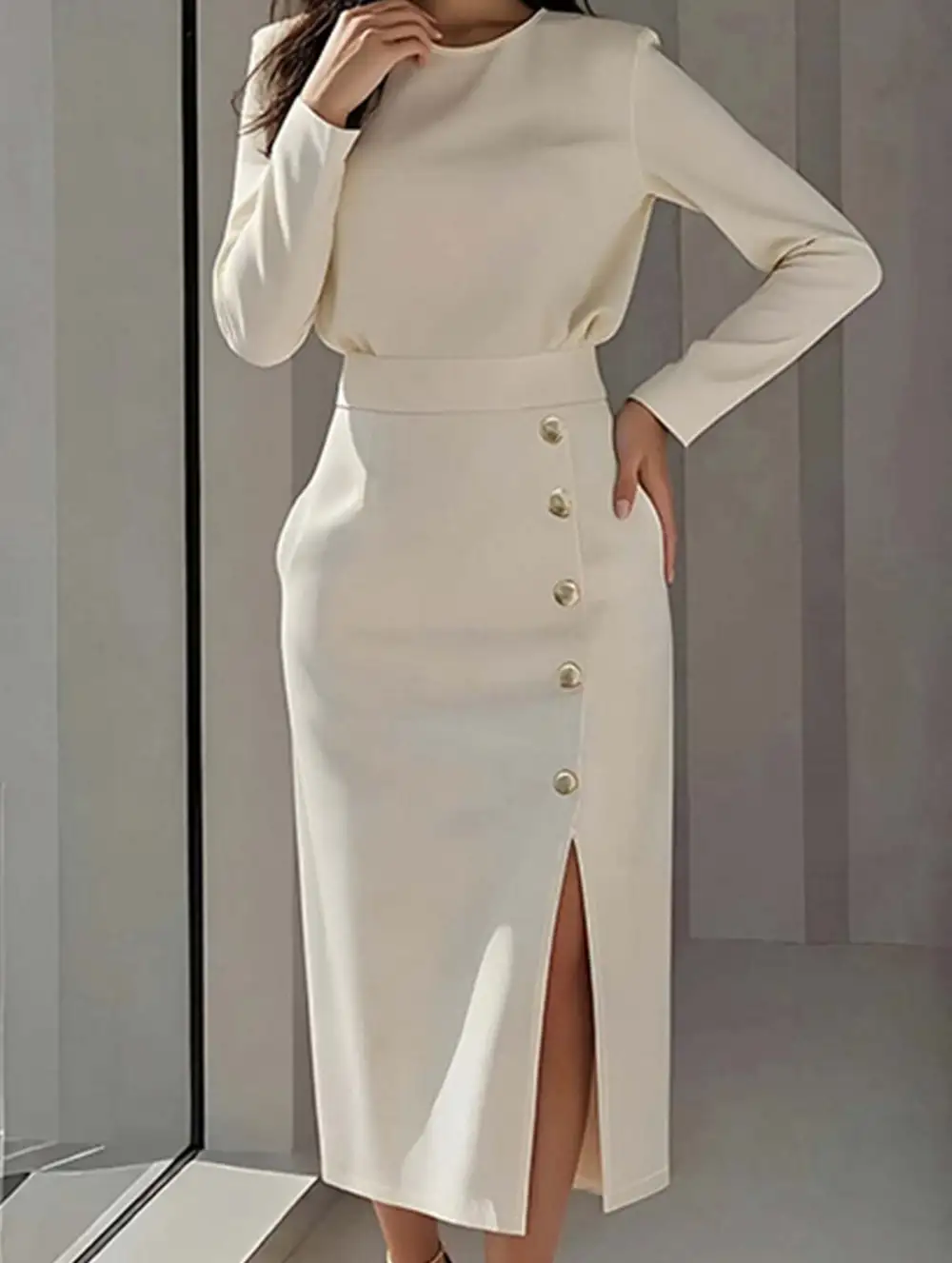 Slim-Fit Split Hem Dress