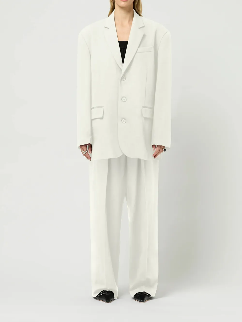 Oversized Style Blazer White