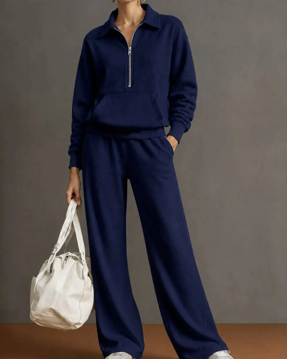 Half-Zip Sweatshirt and Pants Set