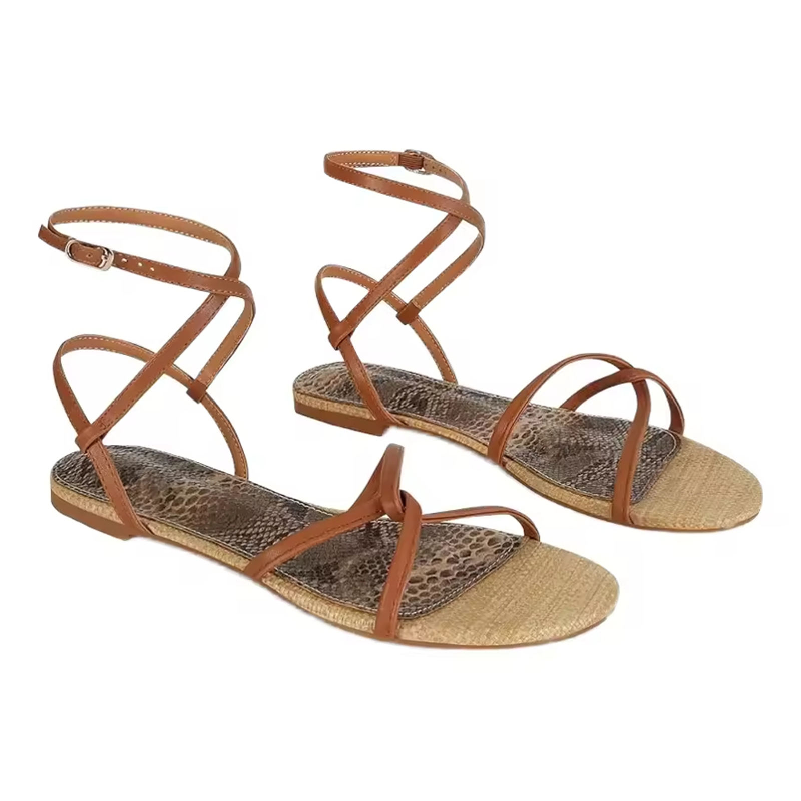 Alenya Faux Suede Low Heel Sandals