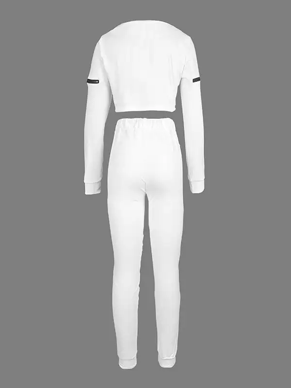 Long Sleeve Drawstring Tee And Pants Set