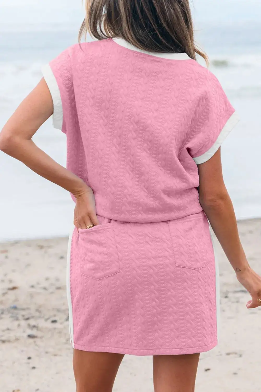 Round Neck Textured Coordinated Set