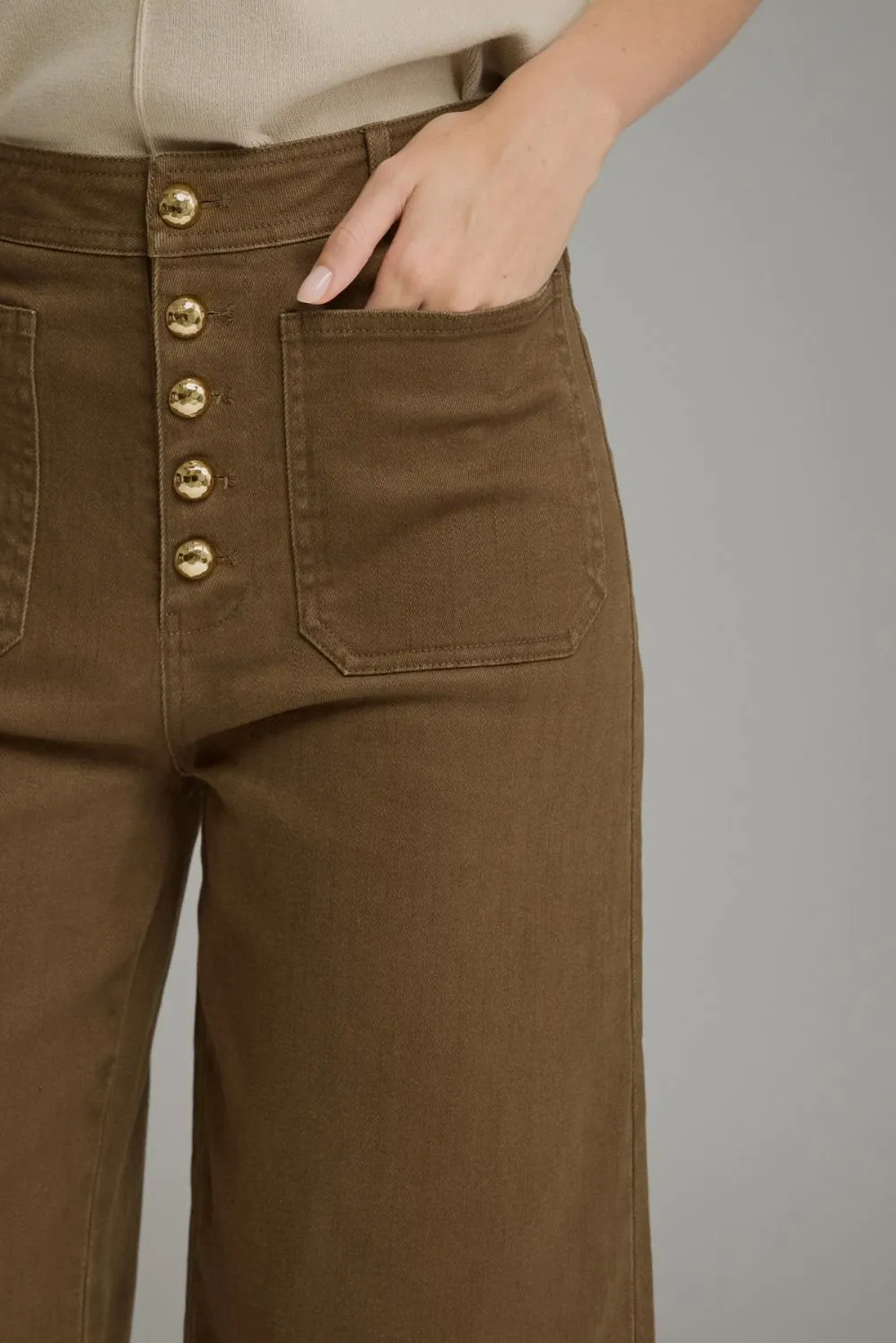 Button-Fly Front Pants