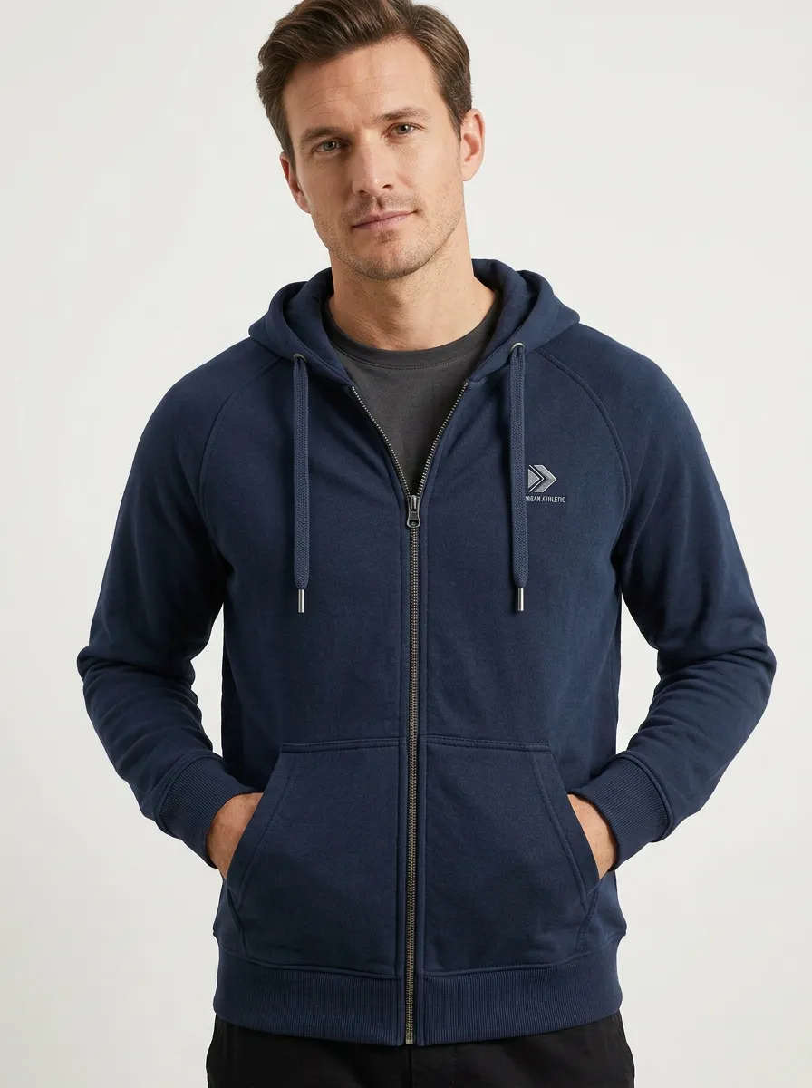 Active Zip-Up Hooded Shape Men's Sport Jacket