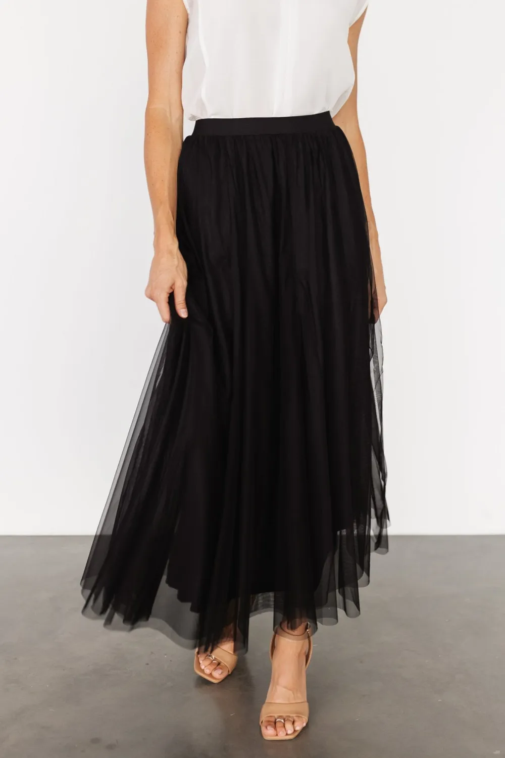 Minimalist High-Waisted Temperament Tulle Skirt