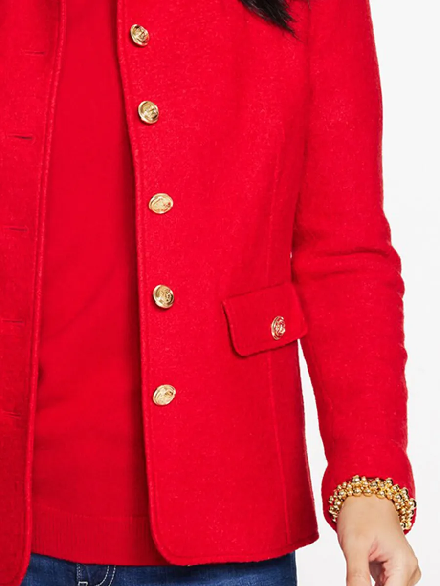 The Lady's Unique Military Style Design Wool Jacket