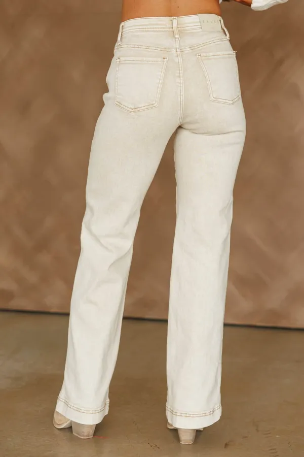 High-Rise Straight-Leg Denim Pants