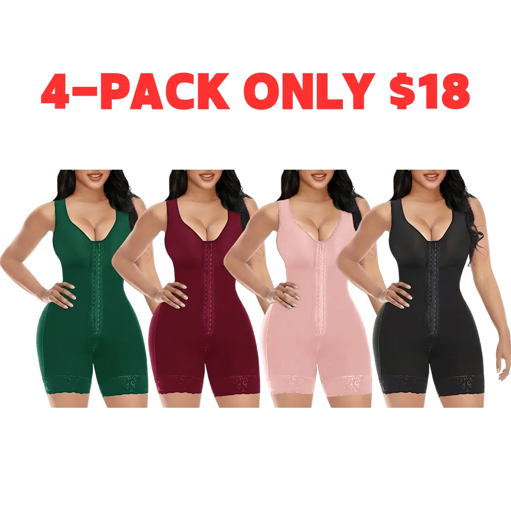 Women's Tummy Control Full Shapewear Butt Lifter with Zipper Crotch