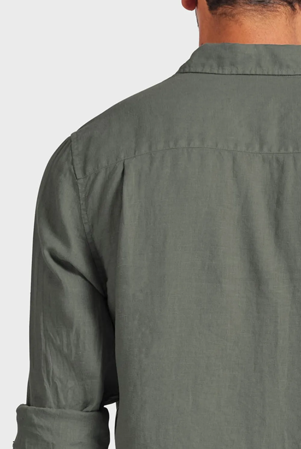 Hampton Linen Shirt-Smoke pine