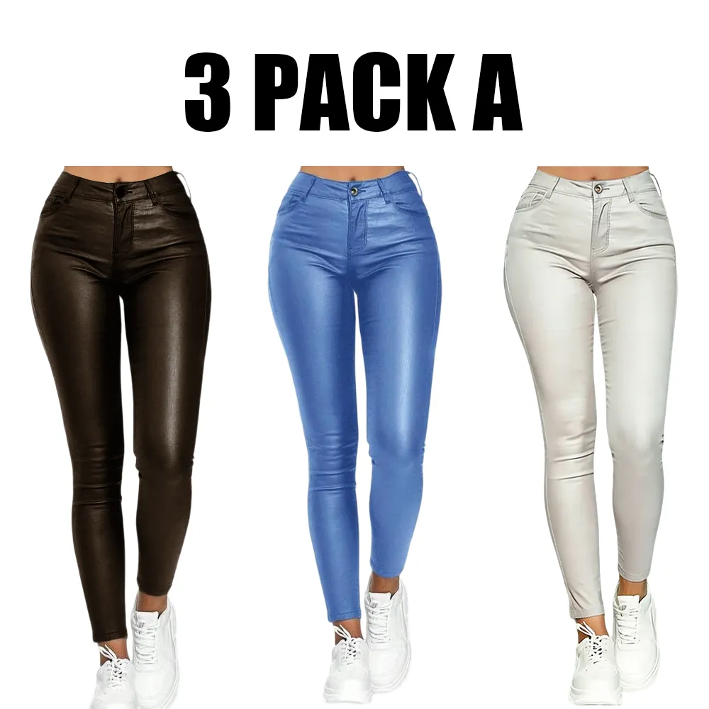 Women's Minimalist Street Plain High Waist Skinny Pants