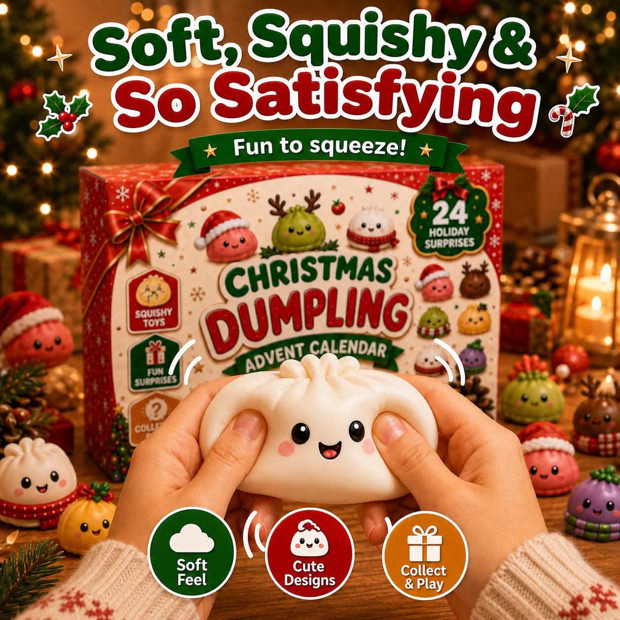 Soft mini dumpling squishy Christmas characters