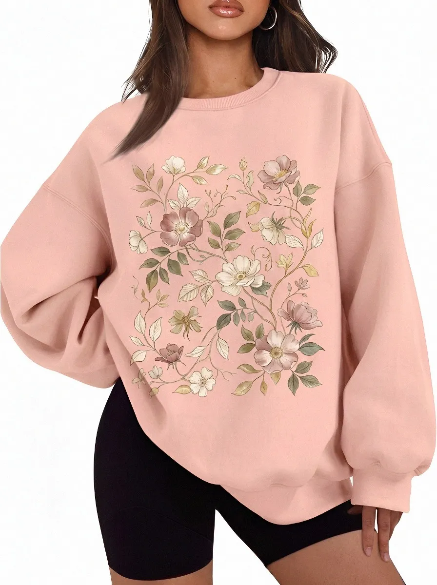Women's Botanical Nature Lover Floral Printed Sweatshirt