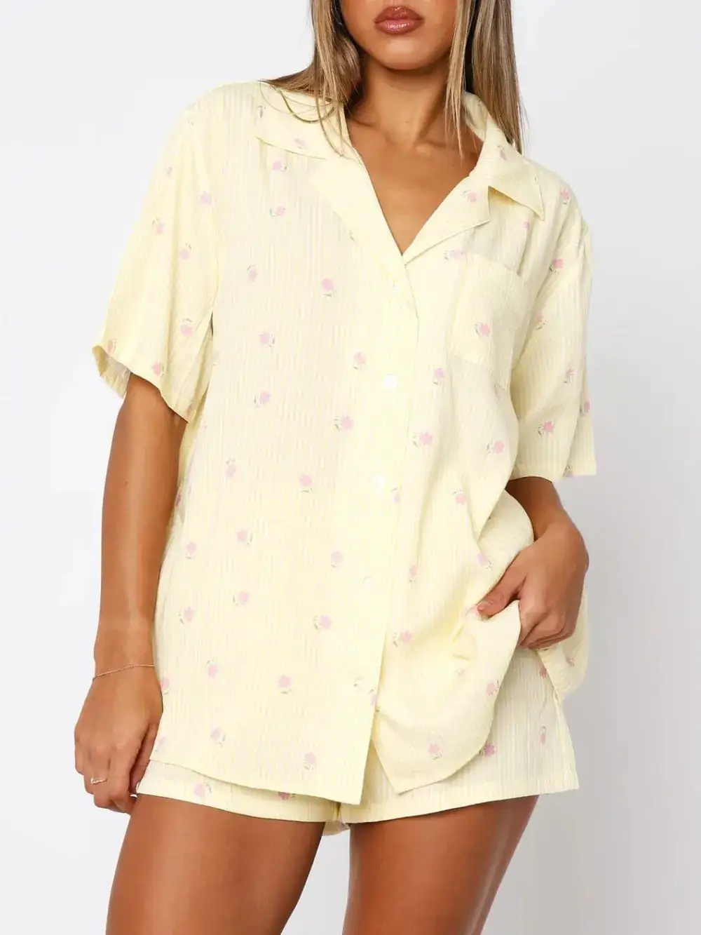 Striped Heart Comfortable Everyday Pajama Set