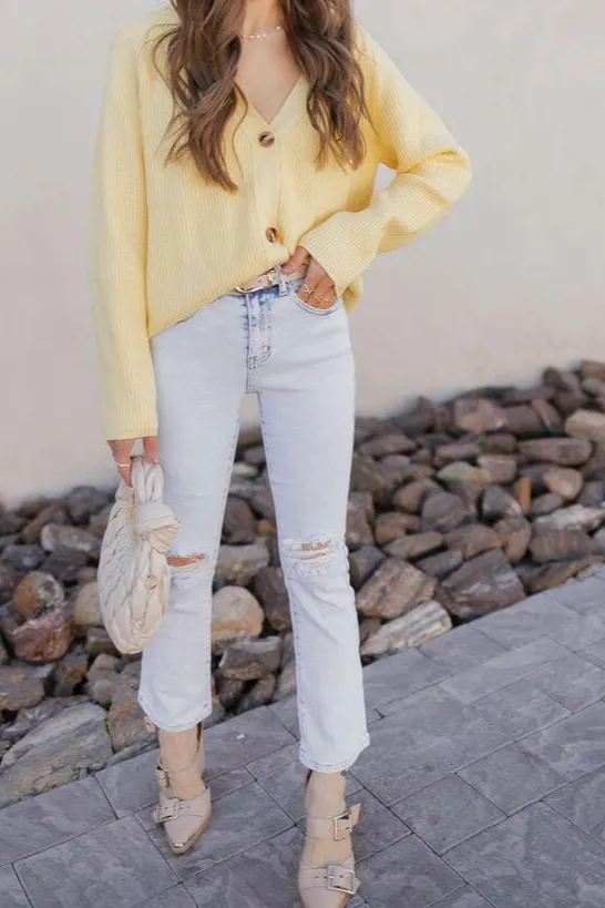 Distressed Comfort Flare Jeans