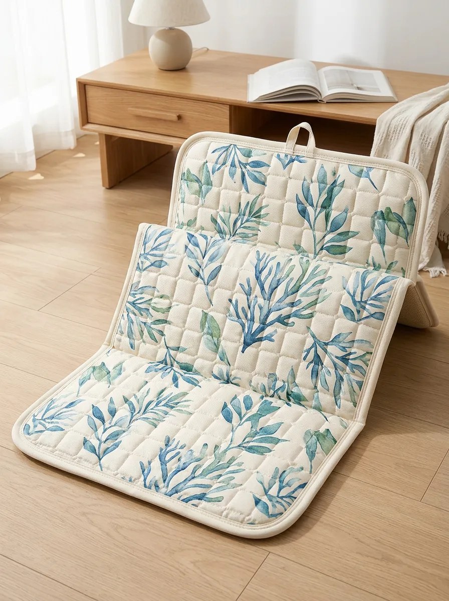 Coastal Ocean Lover Blue Coral Pattern Cooling Mat