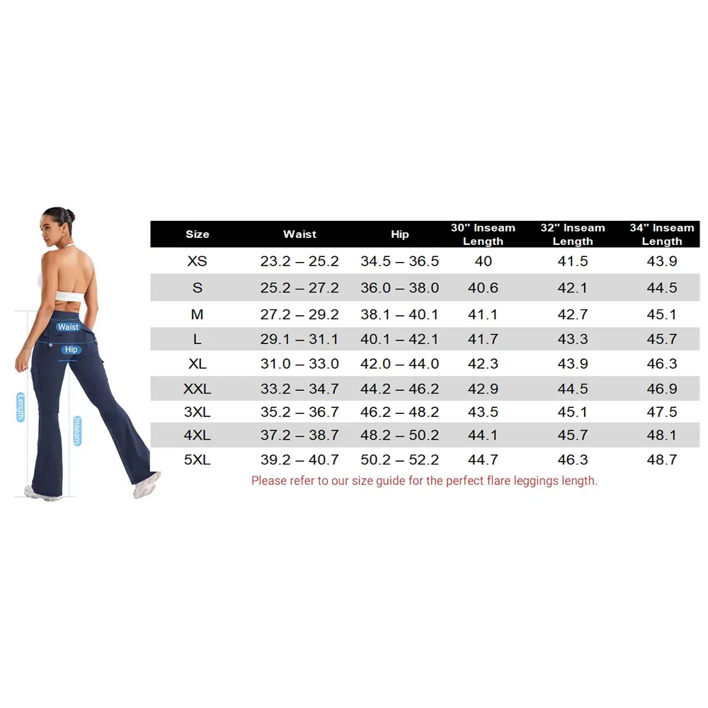 Women's High Waisted Scrunch Flare Yoga Leggings with Pockets
