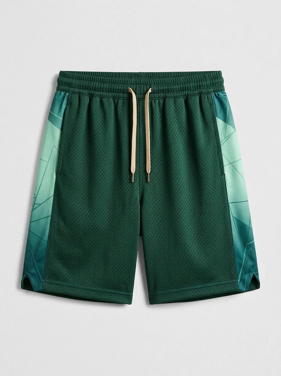 Urban Geometric Pattern Look Men's Basketball Shorts