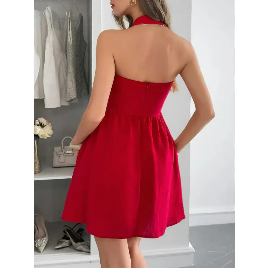 Halter Neck Summer Mini Dress