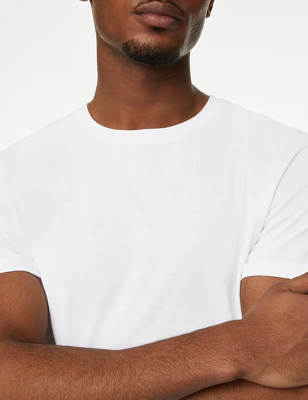 White Basic Crew Neck Short Sleeve Tee