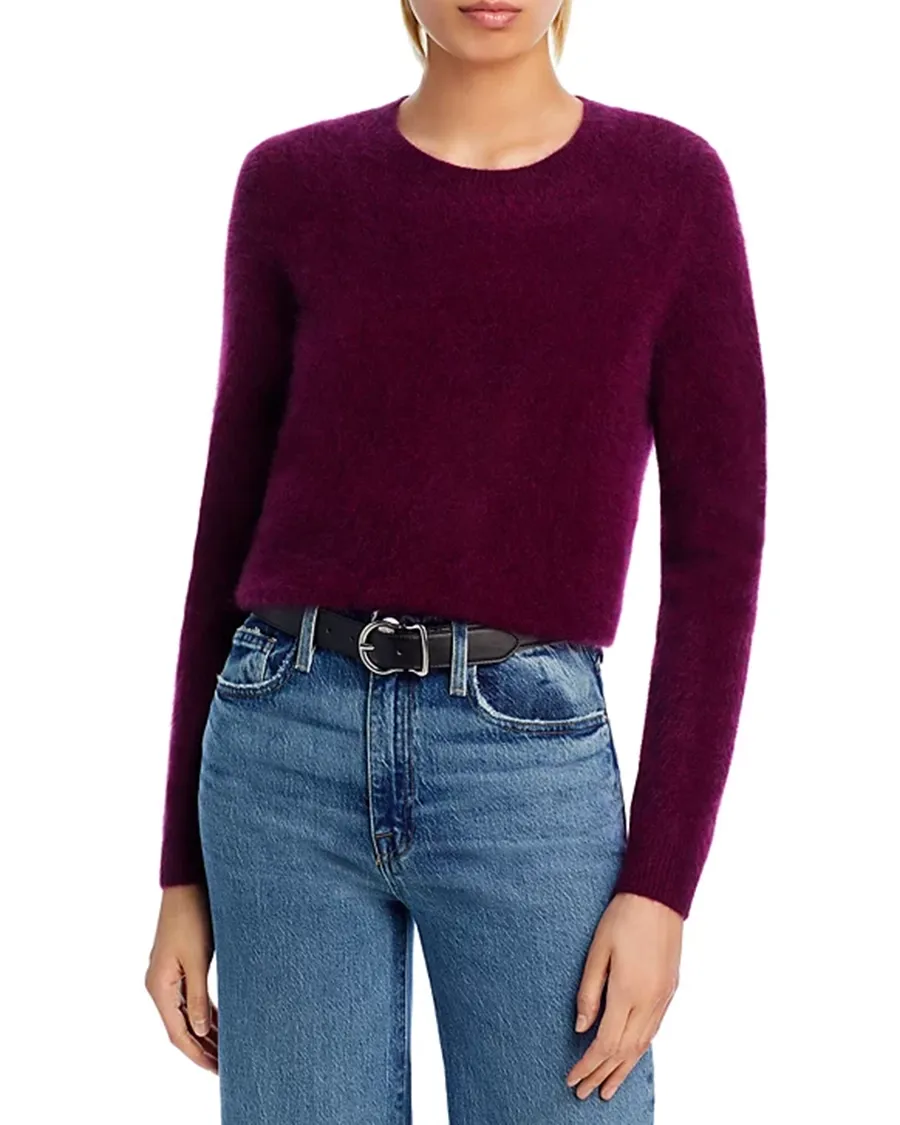 Crew Neck Cashmere Brushed Cashmere Sweater
