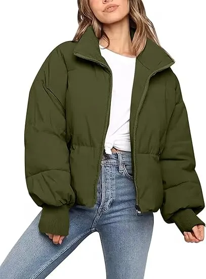 🧥 Winter Cropped Puffer Jacket for Women 2025 – Short, Warm & Effortlessly Stylish