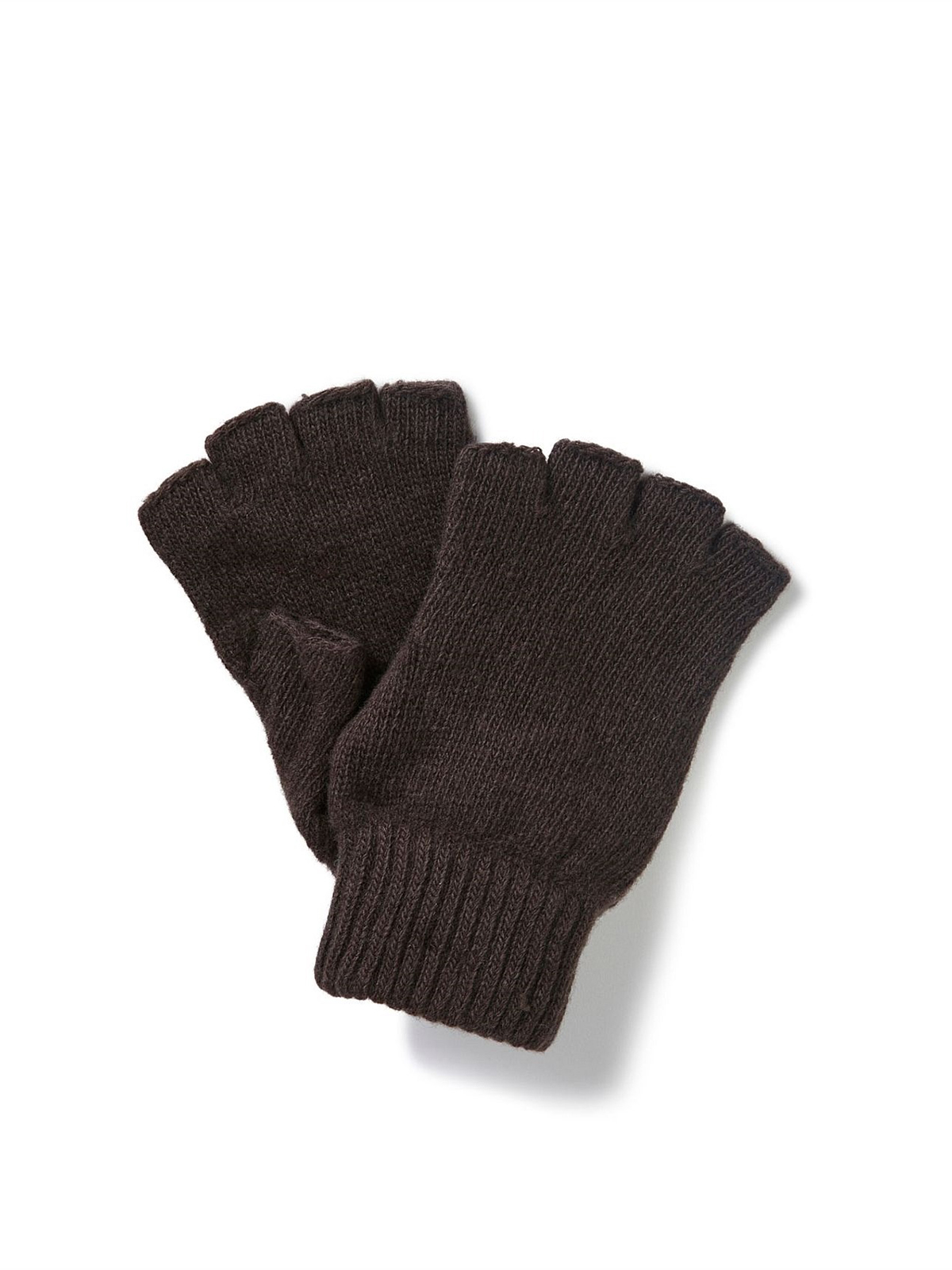 Brown Knitted Fingerless Gloves